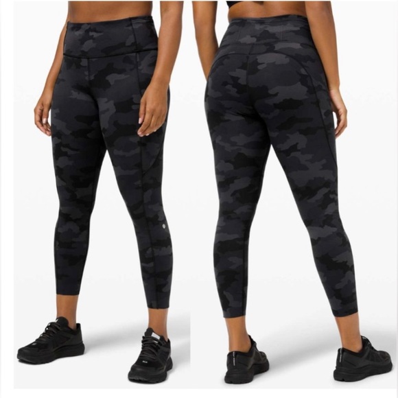 Lululemon Womens Size 2 Fast Free Tight II 25" Non-Reflective Nulux Gray Camo - Picture 3 of 16
